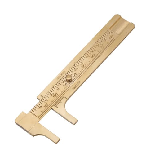 Brass 80mm Mini Pocket Caliper, Standard Caliper, mm/inch, High Precision, for Measuring Inner and Outer Diameters, Depth, and Steps (80mm)