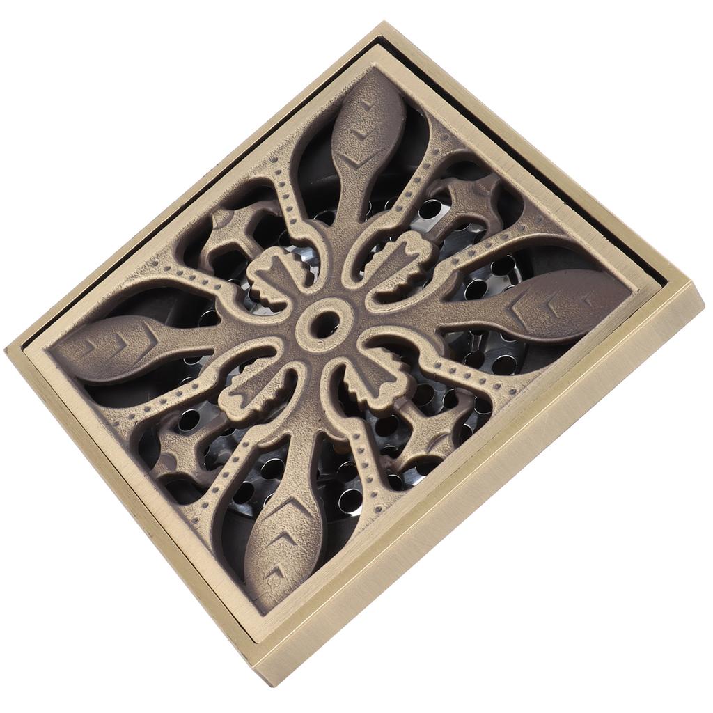 Sifon de pardoseală 10x10cm Cupru antic Deodorant Sifon de duș pentru casă Hotel Baie Toaletă