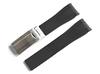 [Import King Original] Watch Parts, Compatible with Rolex, Aftermarket Rubber Strap with Buckle, for Explorer and Other Models, Black Stainless