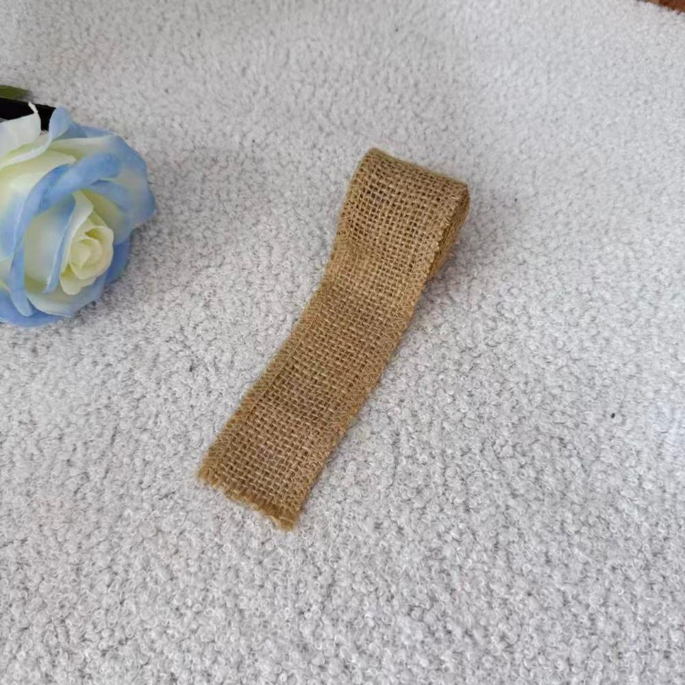 Rustic Style Burlap Rolls With Lace Natural Jute Jute Ribbon Vintage Style Sisal Lace Trim Burlap Ribbon Wedding Decoration