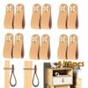 12/6Pcs Leather Drawer Pulls Leather Handles Cabinet Knobs Decorative Wardrobe Cabinet Handles for Kitchen Cabinet Drawers Bat
