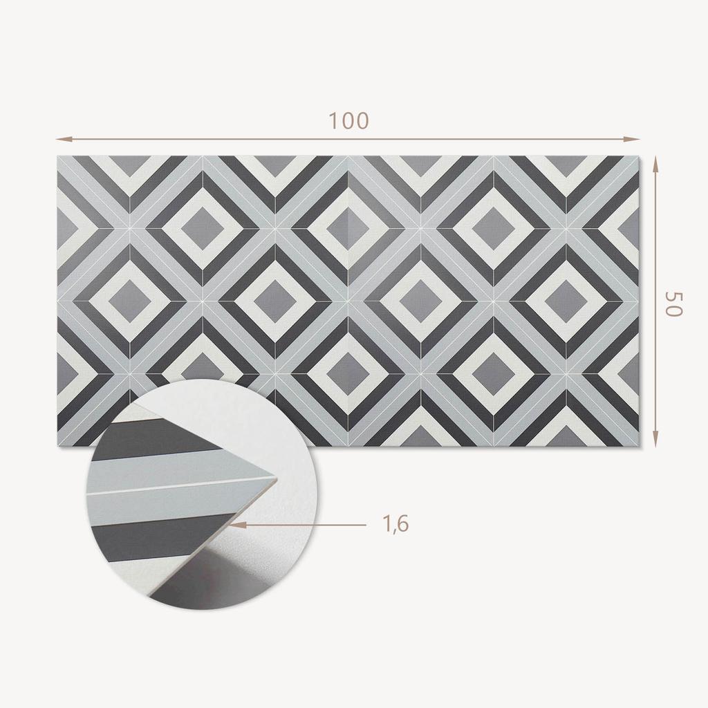 Self-adhesive PVC Dining Room Panel with Graphics 100x50 cm Geometric Diamond Pattern