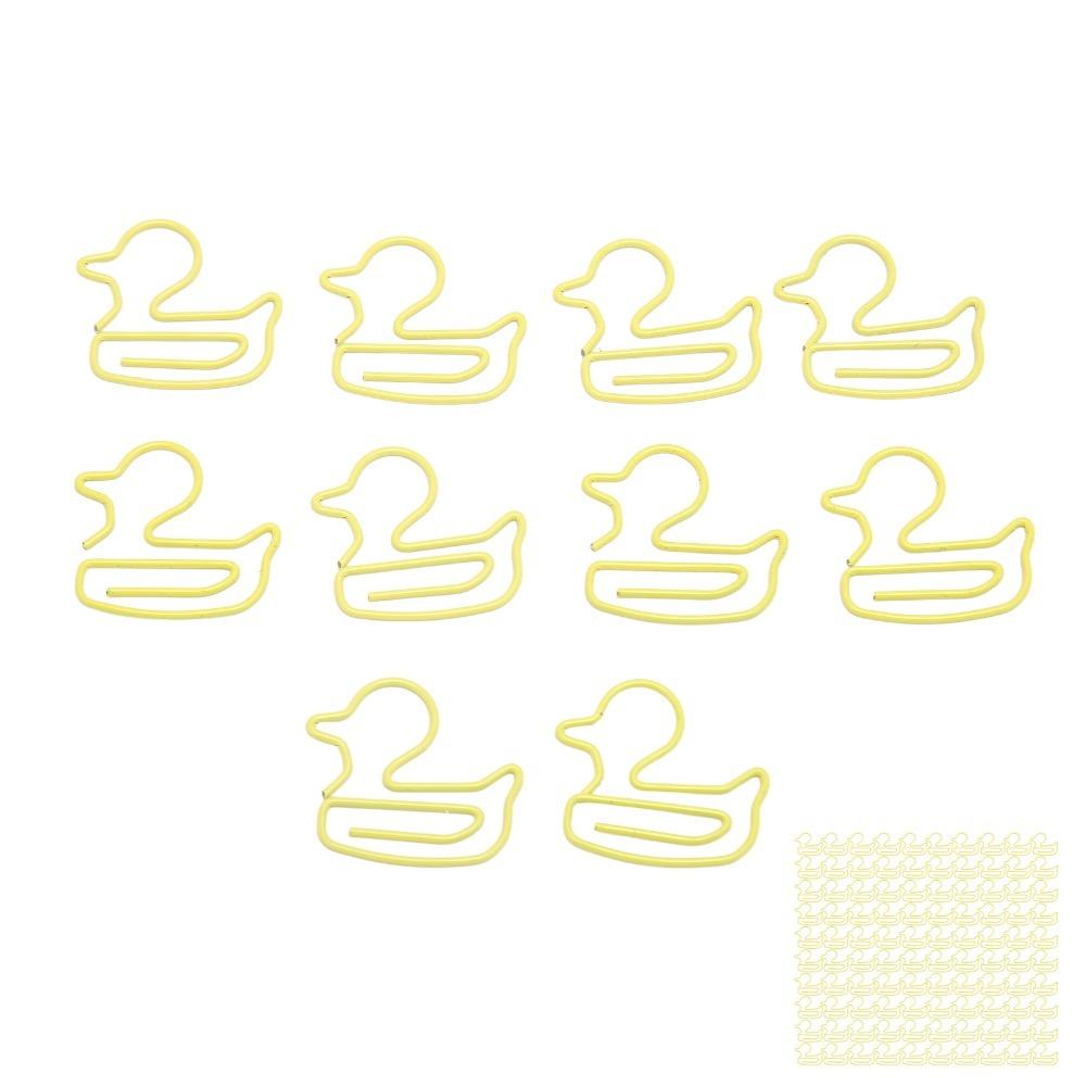 

100Pcs Plastic-coated Metal Paper Clips Yellow Cute Paper Clips Document Organization 100Pcs