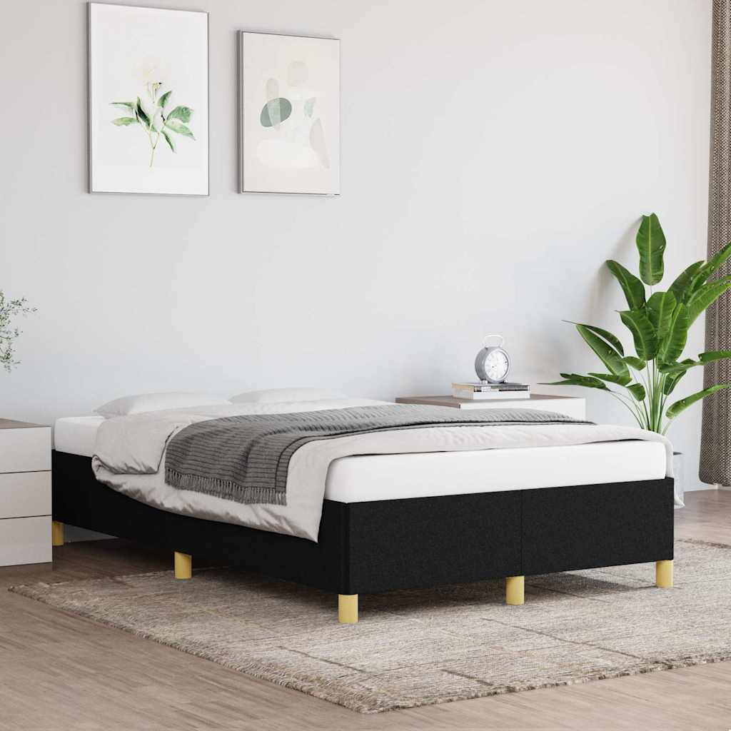 Bed Frame without Mattress Black 120 x 190 cm Fabric
