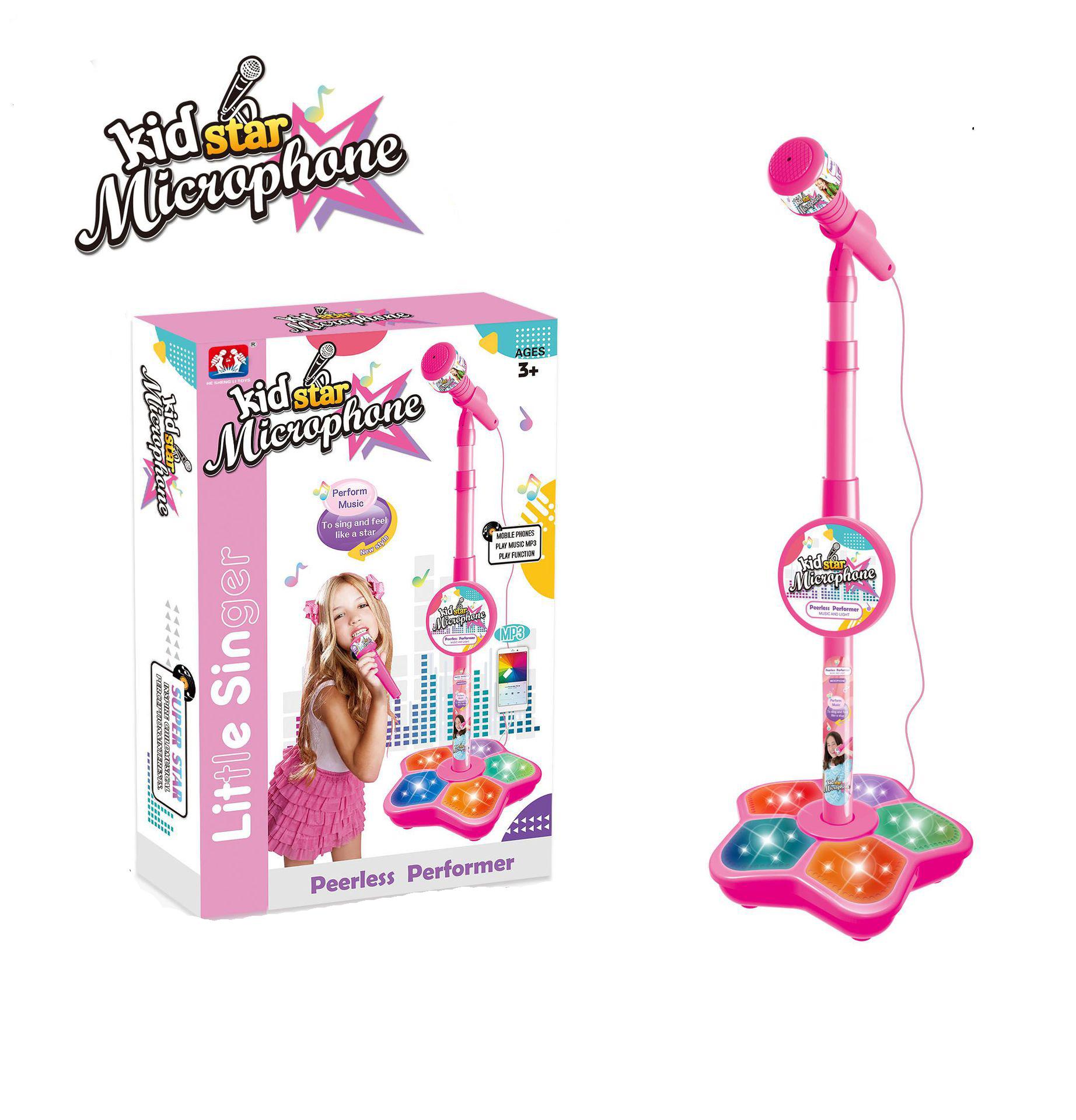 

Детские игрушки-микрофоны Ослепительные 5 огней Мальчики Девочки Микрофон Играть Песни Игрушки красный