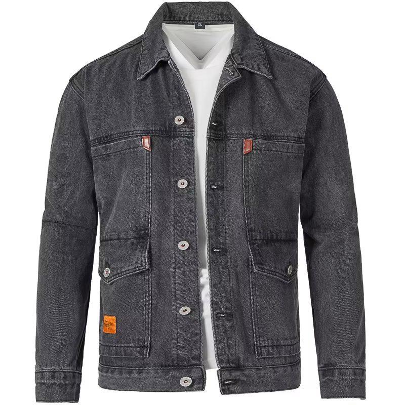 Men's Trendy Loose-Fit Denim Workwear Jacket - Spring/Autumn Collection