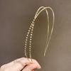 Gold Bead Cubic Hairband Double Strap Bling Headband