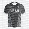 2026 New Fiji Rugby Large Size Jersey Men's Summer Breathable Quick Dry Outdoor 3D Printed Casual Fitness T-shirt FamilyMatching