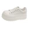 Platform White Shoes Women's New Versatile Comfortable Small Height Increase Casual Breadboard Shoes