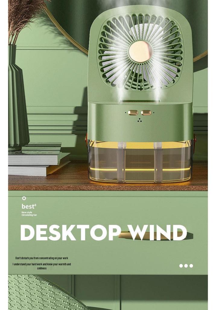 Portable USB Silent Humidifying Spray Fan with Timer & Remote