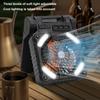 Solar Outdoor Camping Fan w/LED Light 4 Wind Speeds USB Rechargeable 5200mAh Solar Cordless Tent Fan Waterproof Air Circulators