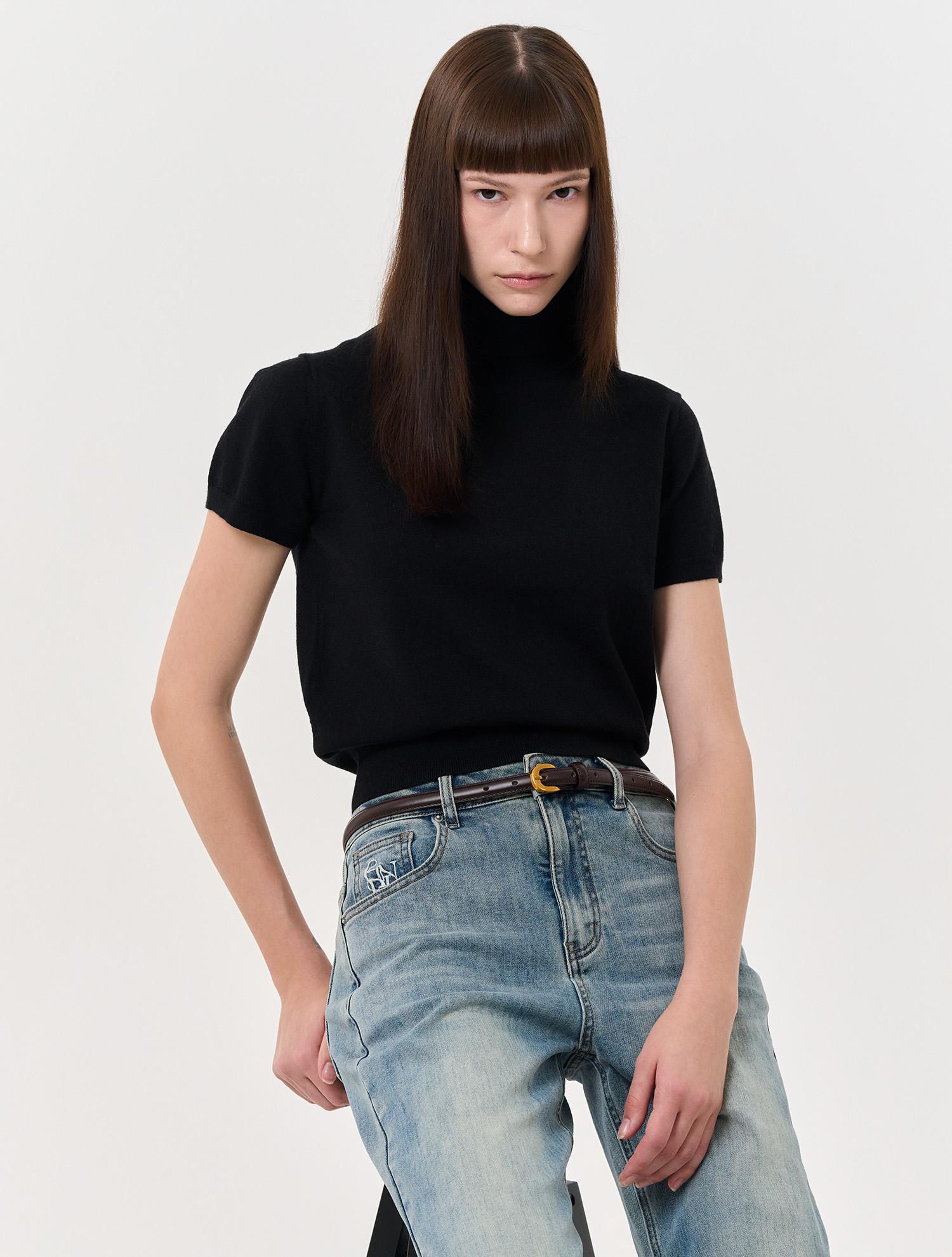 General Idea New Classic Wool Turtleneck Half Pullover [Black] / Wbd4L44542 Black/M