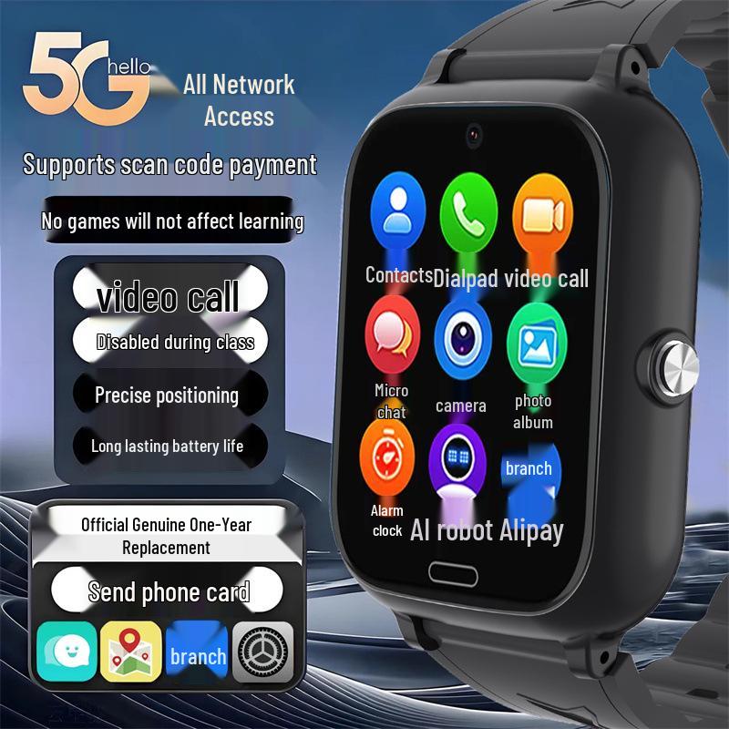 5G Waterproof Kids Smartwatch with Video, Alipay, GPS, and Long Battery Life