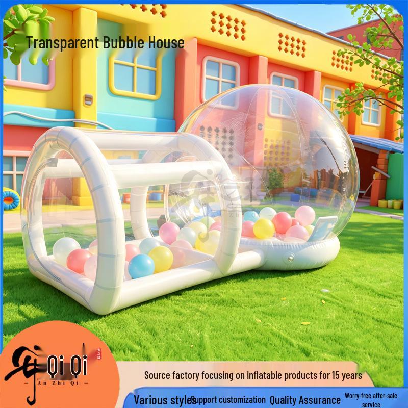 Inflatable Transparent Bubble House Tent - Outdoor Starry Sky Crystal Bouncy Castle for Kids