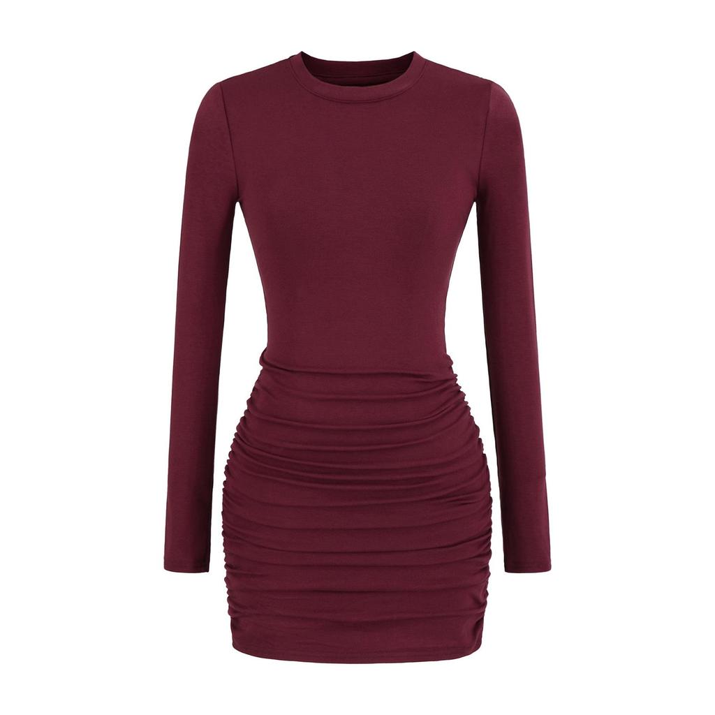 Hot Girl Slim Fit Ruched Bodycon Mini Dress - Spring 2026