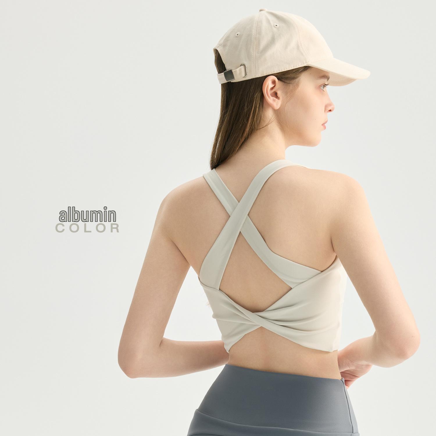 Cross-Knot X-Back Women s Yoga Tank with Padded Sports Bra