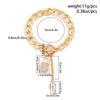 Salircon Steampunk Metal Thick Chain Bracelet Women's Exquisite Rhinestone Lock Key Pendant Buckle Bracelet Trendy Jewelry Gifts