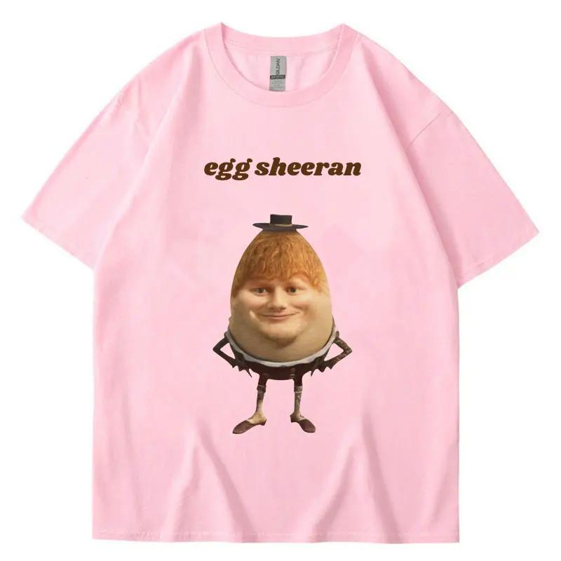 Streetwear Morsom Egg Ed Sheeran Meme Grafisk T-skjorte Pustende Casual Kortermet Herre Dame T-skjorter Oversized Gave
