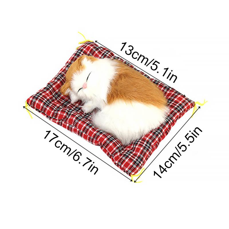 New Simulation Sleeping Cat Stuffed Animals Display Mold Portable Fake Cat Kittens Doll Ornaments Decoration Kids Gift