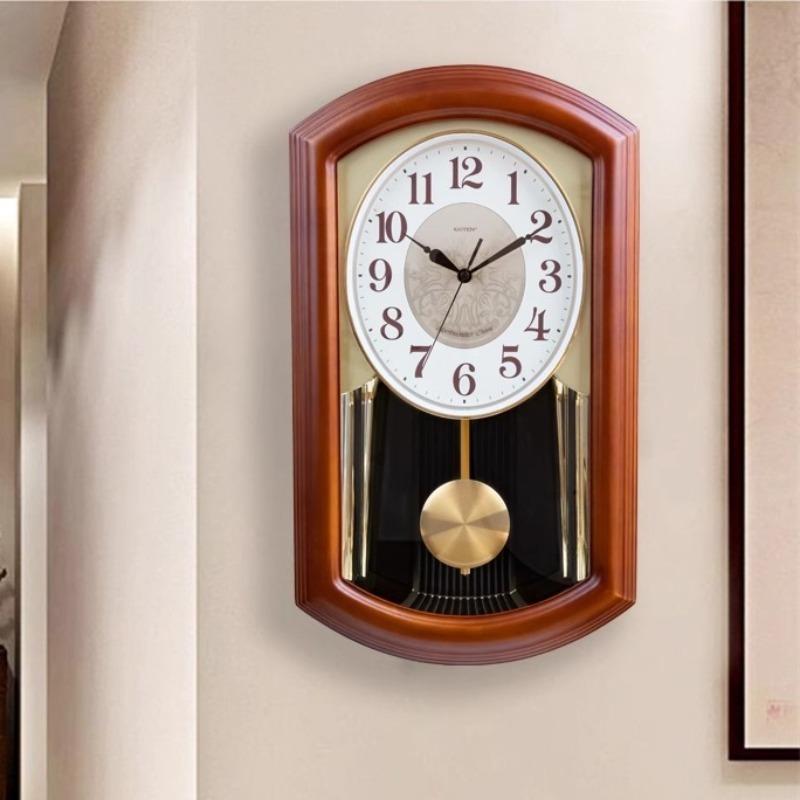 Antique Wall Clock Wooden Wall Watch Silent Elegant Decorative Living Room Clocks Minimalist Luxury Aesthetic Pendulum Watches