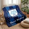 Preston North End Custom Name Text Flannel Blanket Soccer Logo Personalized Fleece Throw Blanket Special Gift For Sofa Bedroom Home