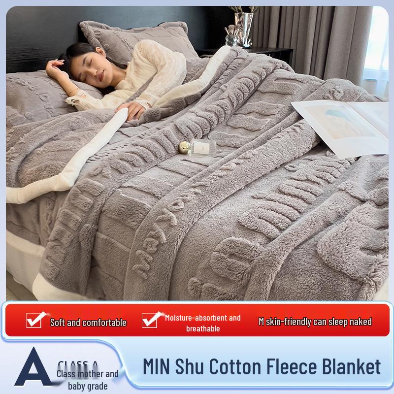 Class A Carved Winter Coral Fleece Blanket - Warm, Multifunctional Gift Blanket