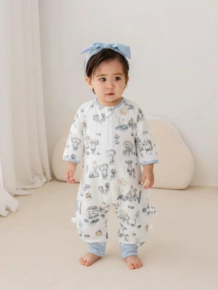 Bamboo Fiber Infant Sleeping Bag - Summer Anti-Kick Gauze Pajamas for Babies