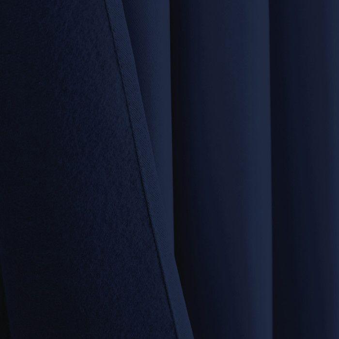 Rideau occultant phonique et thermique doublé polaire "Arctique" Bleu Nuit