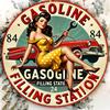 One Piece Vintage Round Metal Aluminum Sign Gas Station Sign Wall Art Decor Funny Iron Painting Vintage Sign Garage Wall Dec