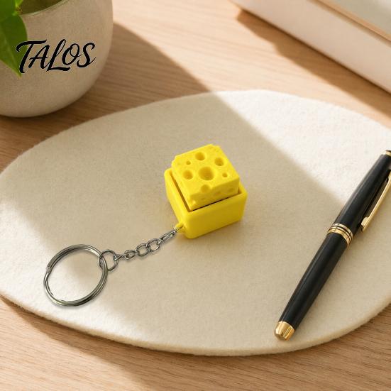 Talos 3D Printed Cheese Clicker Toy, Stress Relief Finger Clicker, Pocket Size Push Button Fidget Keyboard Toy