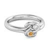 Citrine Dual Stone Stackable Ring - 925 Sterling Silver
