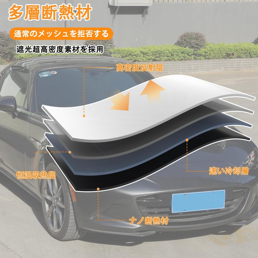 Hcilloend Sunshade for New Mazda Roadster RF ND Windshield Blackout Front Car Front UV Sun Storage Pouch Easy Car Interior Protection for Car Camping