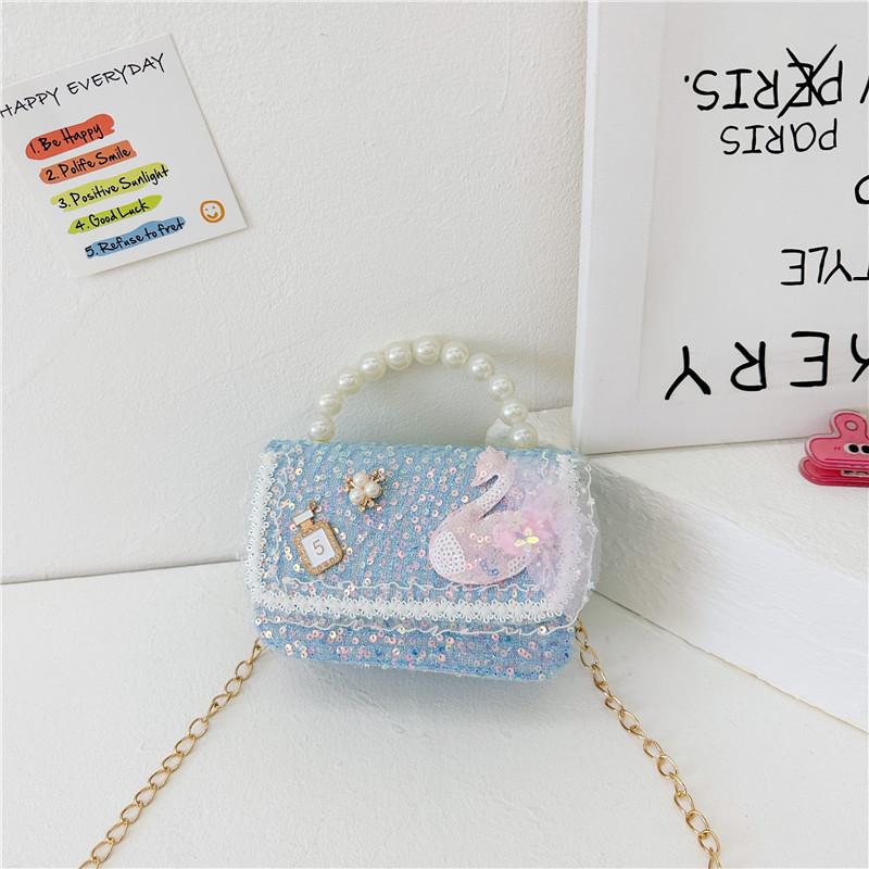 Trendy Kids Crossbody Bag With Stylish Pearl Handle And Fashionable Animal Design For Girls