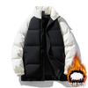 Men's Winter Couple Stand-up Collar Thickened Warm Color-blocking Cotton Jacket Plus-size Bread Jacket Trendy Padded Clothes