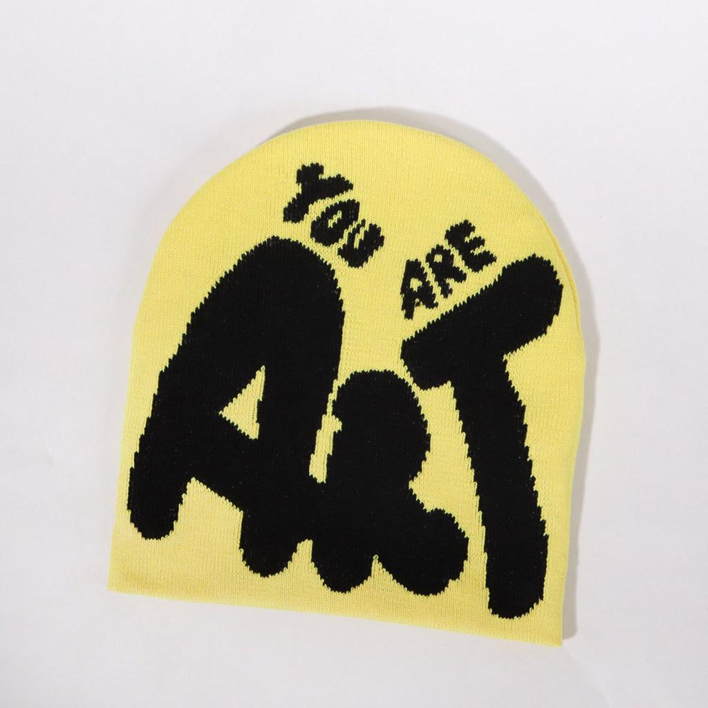 Knit Minimalist Hat With Alphabet Design For Men Women Winter Fashion Accessory