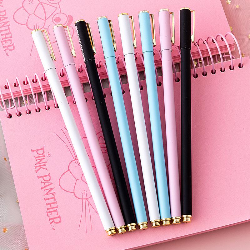 Korean Simple Metal Black Gel Pen - Student & Office Signature Stationery Gift