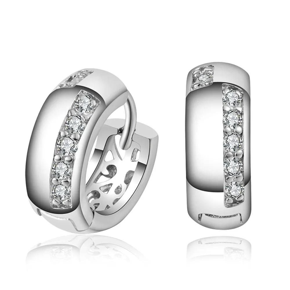 2025 New Arrival Lead & Nickel Free Classic  Sterling Silver Earrings Crystal Fashion  For Women Wholesale серебряный