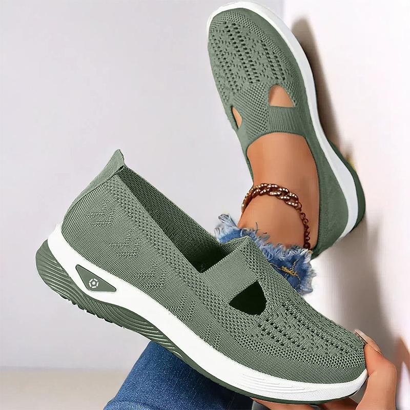 Women Breathable Walking Shoes Non-slip Soft Sole Shoe For Elderly Summer Casual Lightweight Shoes Middle-aged Female Flat Shoes