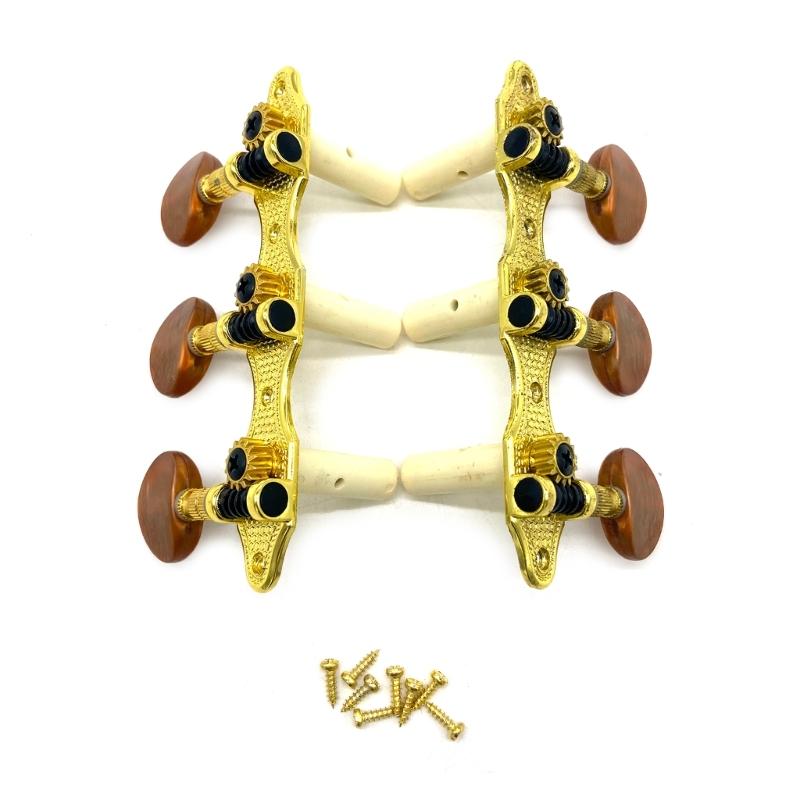 6Pcs Guitar String Tuning Pegs 3R+3L Tuner Machine Heads 1:18 Ratio Guitar Locking Tuners Head Replacement with Screws 1