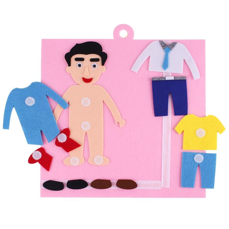 Quick Change Clothes DIY For Kids Activities Felt Toys Educational Montessori Puzzle Baby Early Education Kindergarten Toys