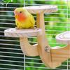 Bite Resistant Wooden Bird Perch Stand Parrots Ladder Bird Training Stand  Parrot Cage