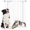 Door Gate with Cat Flap, Installation Without Drilling, Variable Width 74-80 Cm, One-Handed Opening, Metal, White