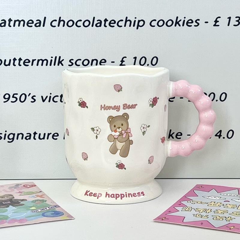 

Высокая Милая Маленькая Кружка Мультяшная Керамическая Кружка с Крышкой Ложкой Девочка Кофейная Чашка Подарок на День Рождения 301-400ml