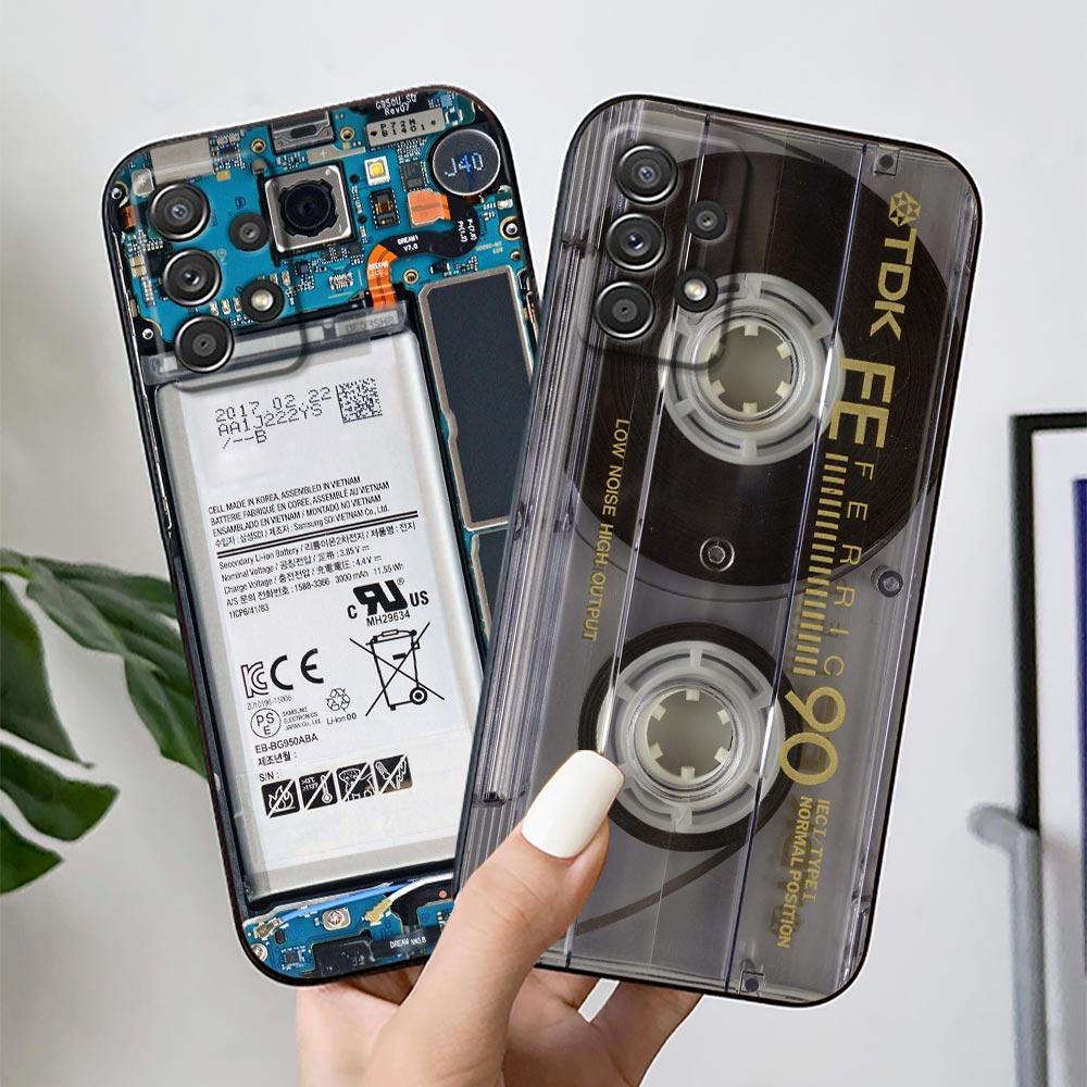 Cassette Music Tapes Circuit Board Camera Case For Samsung Galaxy S24 FE S25 Ultra A05 A06 A12 A13 A16 A26 A35 A36 A56 A55 Cover