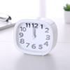 Square Round Alarm Clock Small Table Wake-Up Clocks Battery Powered Portable Alarm Clock Night Light No-Tick Bedside Clocks