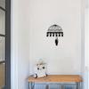 Vintage Wall Mounted Key and Umbrella Rack Heavy Duty Wrought Iron Entryway Storage with 6 Hooks Homeowner Gift for Hallway Living Room