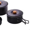 3 Pieces Camping Cooking Set Cookware Pots and Pans for Campfire
