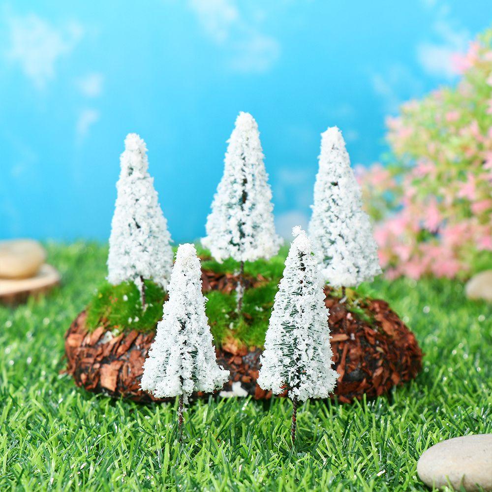 5Pcs Mini Artificial Pink Tree Willow Miniature Flower Tree Fairy Garden Micro Landscaping Decor Craft DIY Accessory Home Decor