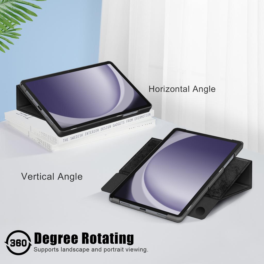 For Samsung Galaxy Tab A9+ SM-X210 SM-X216 SM-X218 Case Leather Tablet Rotary Stand Cover