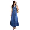 French Retro Denim Two-piece Set Women's Summer New Design Sense Niche and Thin Temperament Vest Long Skirt Set Trendy
